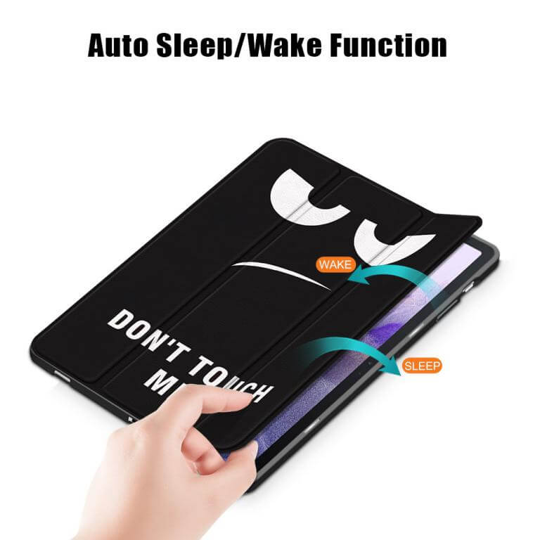 Fodral med Don´t touch me till Galaxy Tab S7 FE med 3-delat ställ
