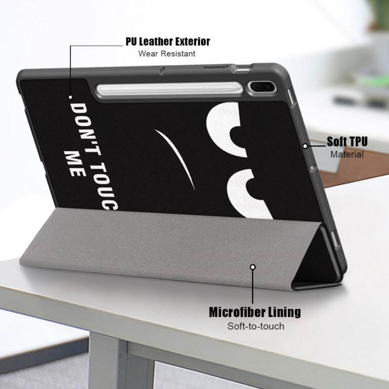 Fodral med Don´t touch me till Galaxy Tab S7 FE med 3-delat ställ