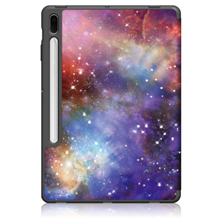 Fodral med Rymdmönster till Galaxy Tab S7 FE med 3-delat ställ
