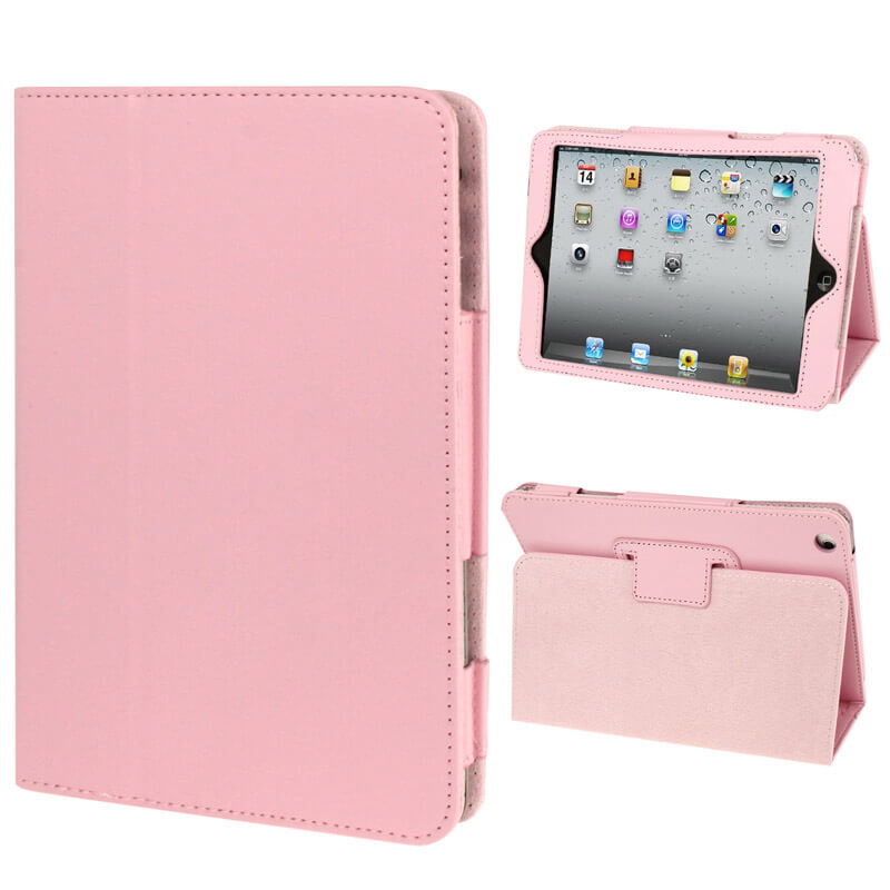 Flipfodral för iPad Mini 1/2/3 med hållarfunktion rosa
