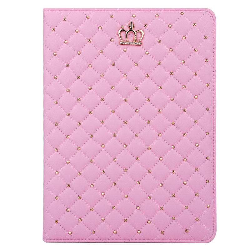Fodral iPad Air 1/2 / iPad 5/6 gen - Guldfärgad krona rosa