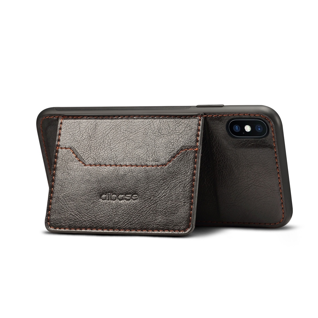 Dibase för iPhone XS Max- Skal med kortplats PU-läder