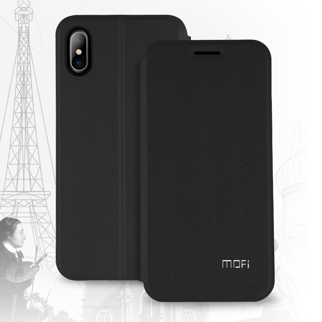 MOFI Flipfodral för iPhone X - Femkantigt sjärnmönster