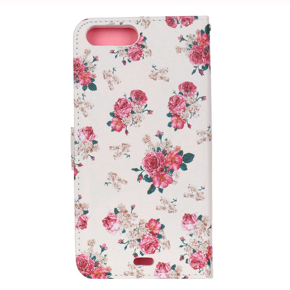 Plånboksfodral för iPhone 8P/7P - Vit med rosa blommor