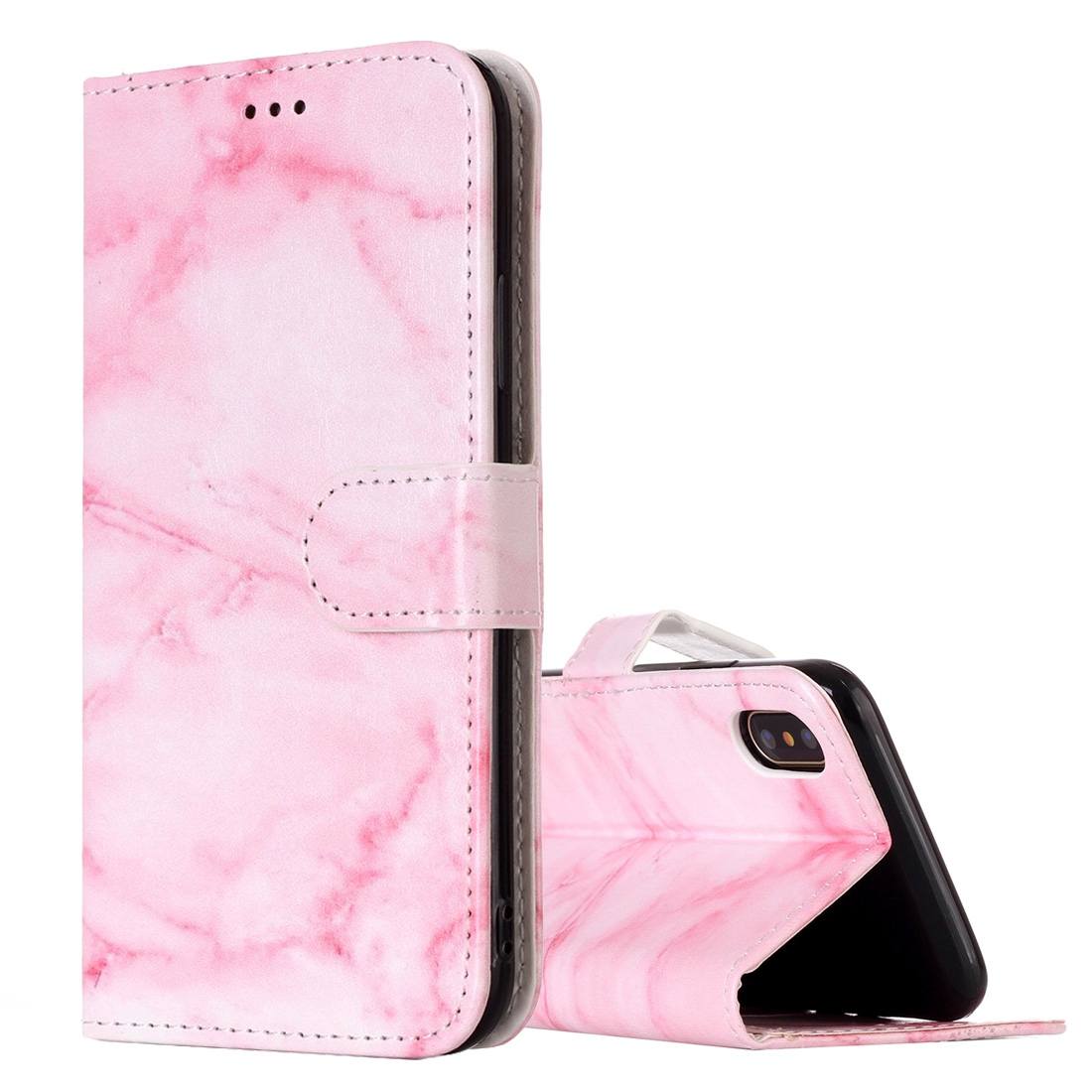 Plånboksfodral för iPhone X - Rosa marmor