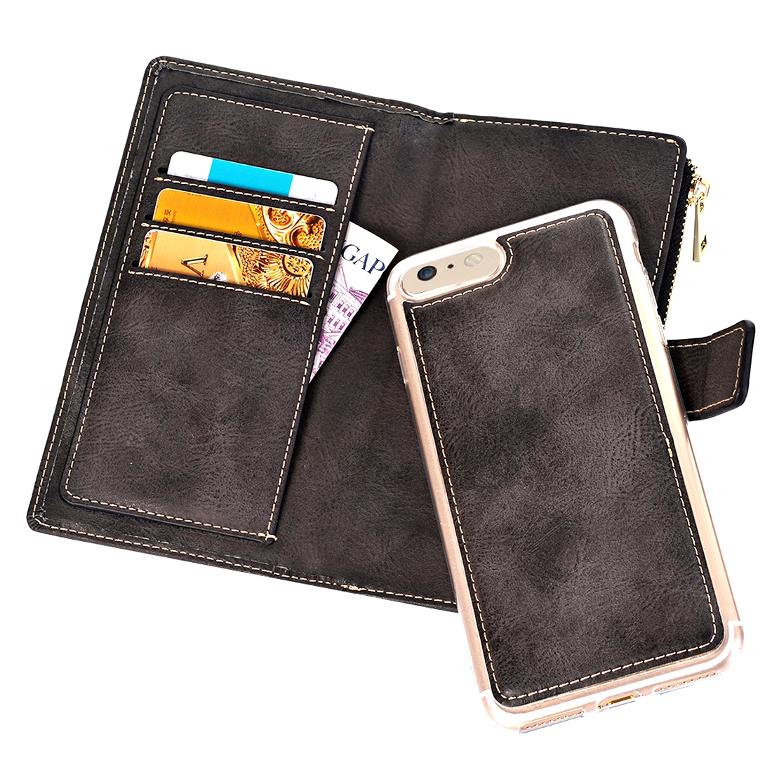 Plånboksfodral för iPhone 6/6s - Retrostyle magnetskal PU-läder