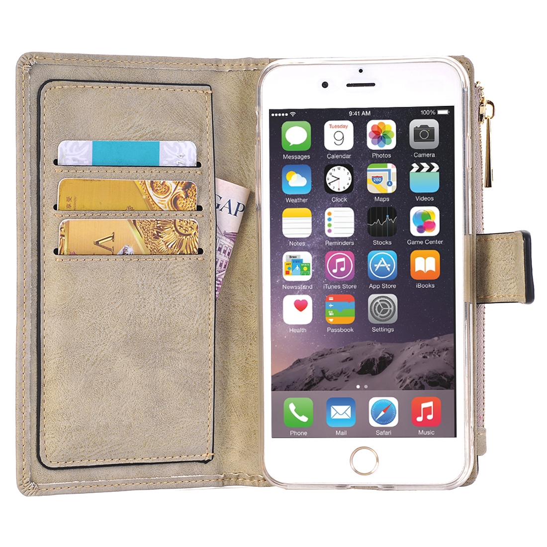 Plånboksfodral för iPhone 6/6s - Retrostyle med magnetskal PU-läder
