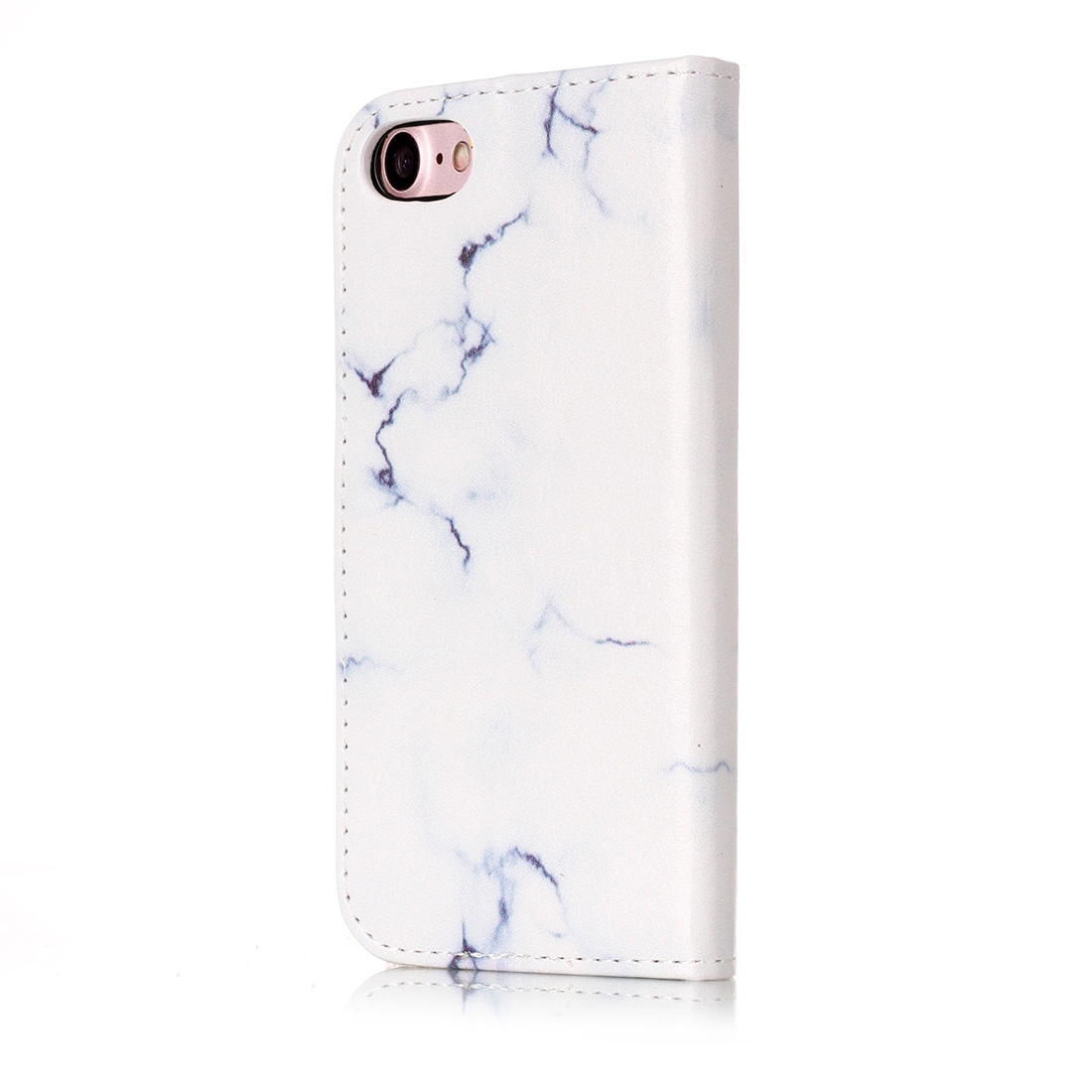 Plånboksfodral för iPhone 7 & 8 - Konstläder marmor vit