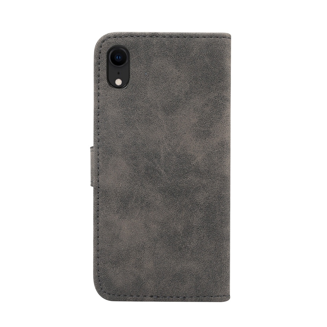 Plånboksfodral för iPhone XR - Svart/grå med mockakänsla