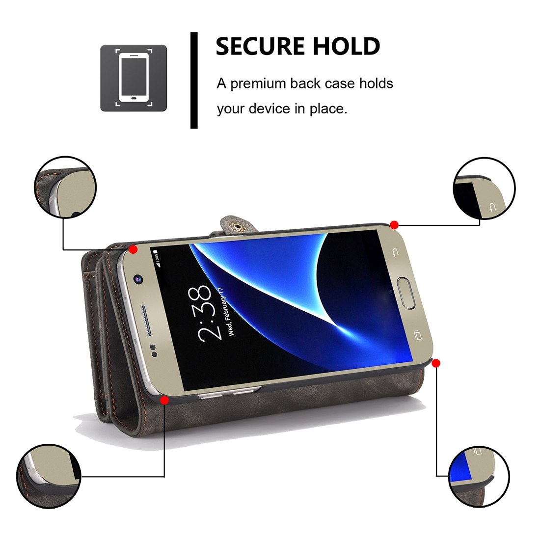 CaseMe för Galaxy S7 - Plånboksfodral med magnetskal