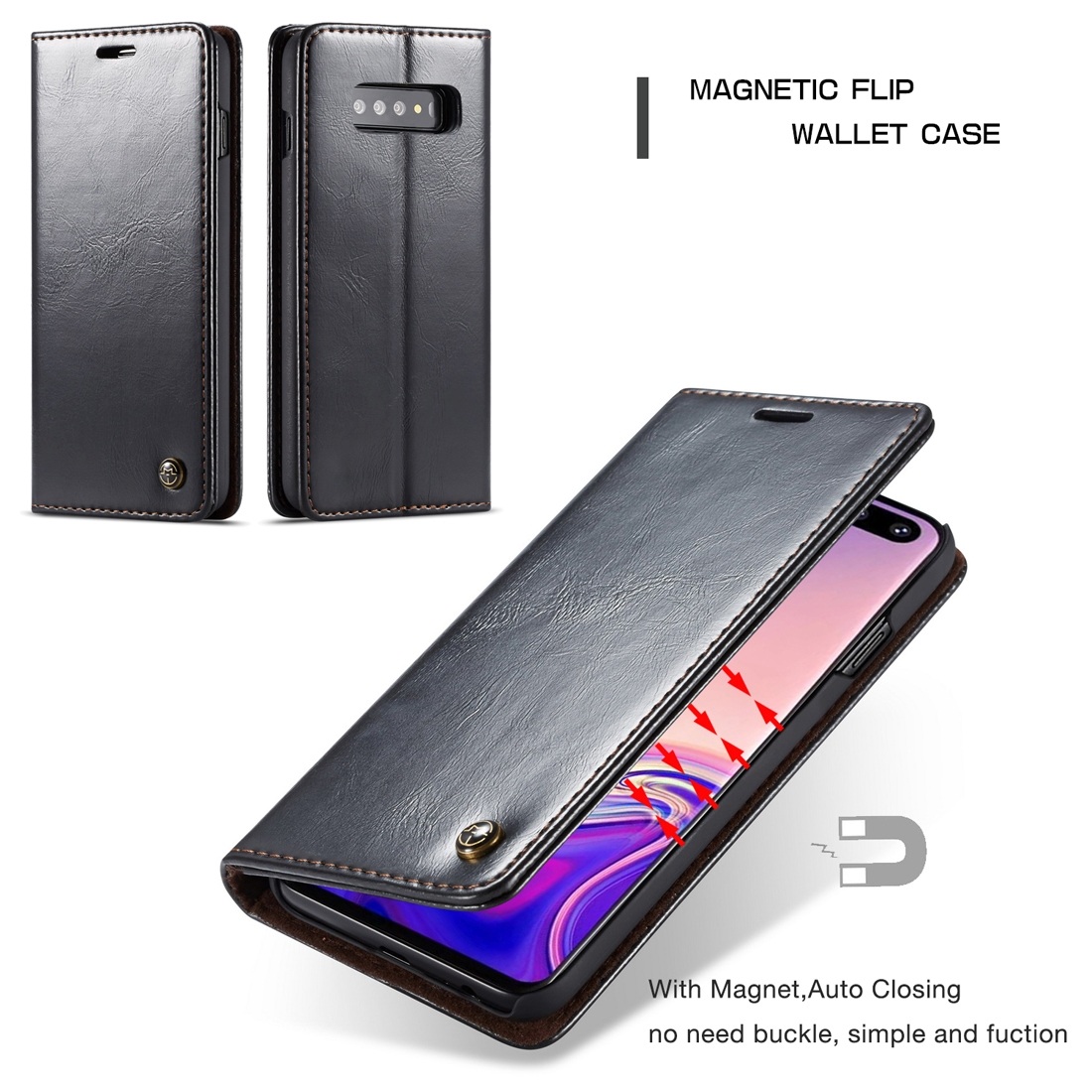 Caseme för Galaxy S10 - Flipfodral med kortplats