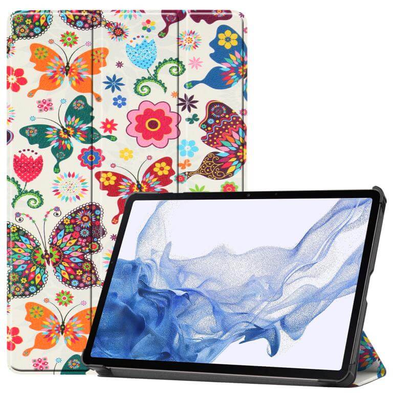Fodral för Galaxy Tab S7/Tab S8 Fjärilsmönster