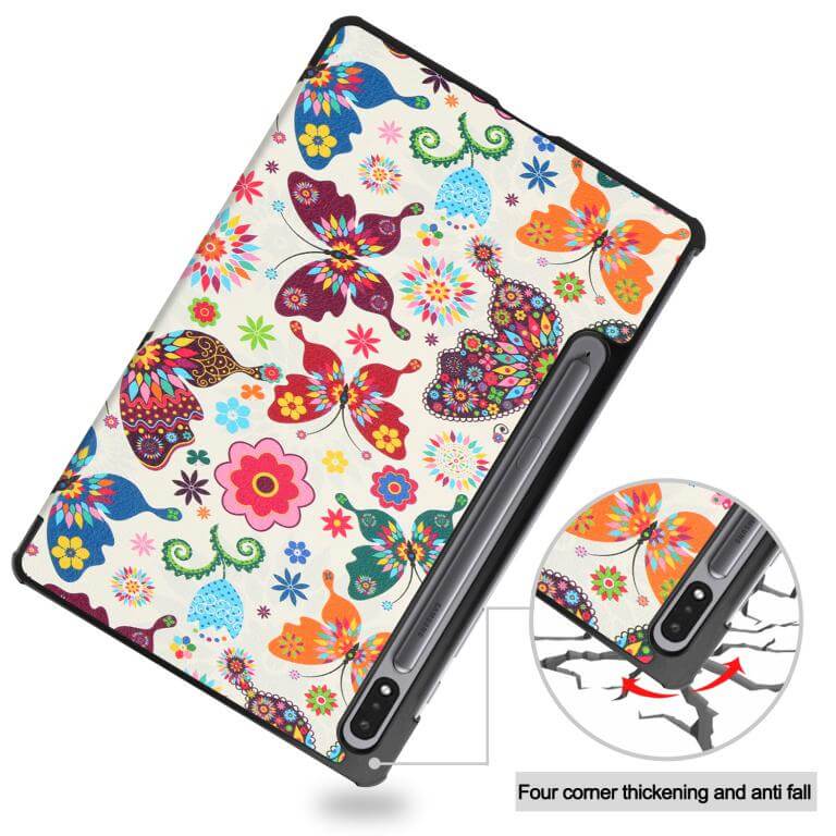 Fodral för Galaxy Tab S7/Tab S8 Fjärilsmönster