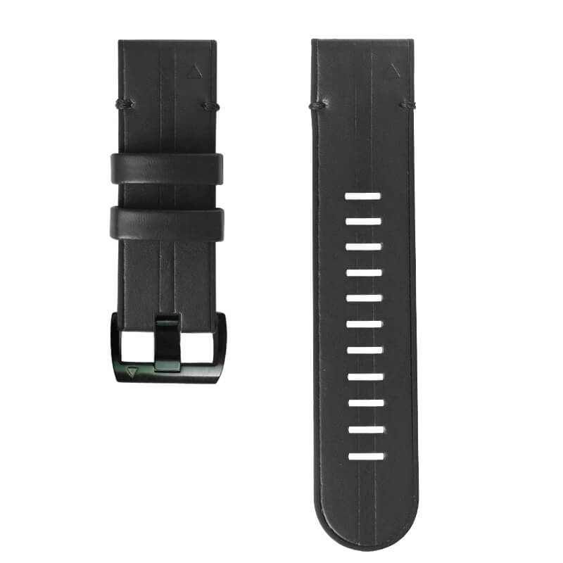 Läder & Silikonarmband Svart för Garmin Fenix 5X/6X/7X