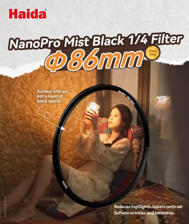  Haida NanoPro Mist Black 1/4 Filter – Filmisk känsla & mjukare ljus från Kamda – snabb leverans och trygg e-handel