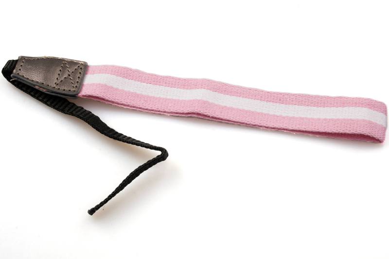 Handledsrem - Rosa med vit rand