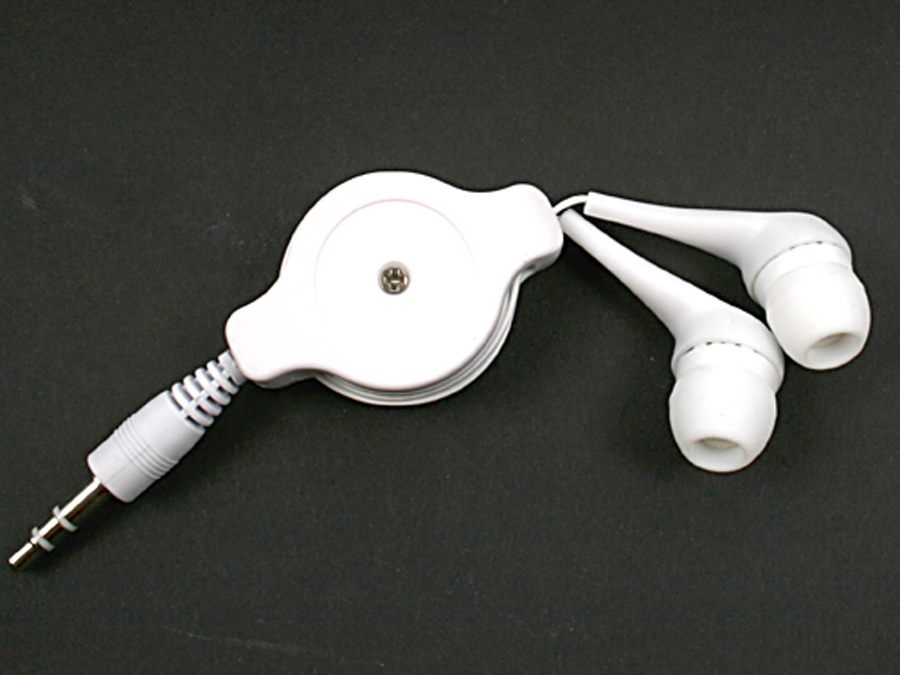  Hörlurar vita utdragbar kabel