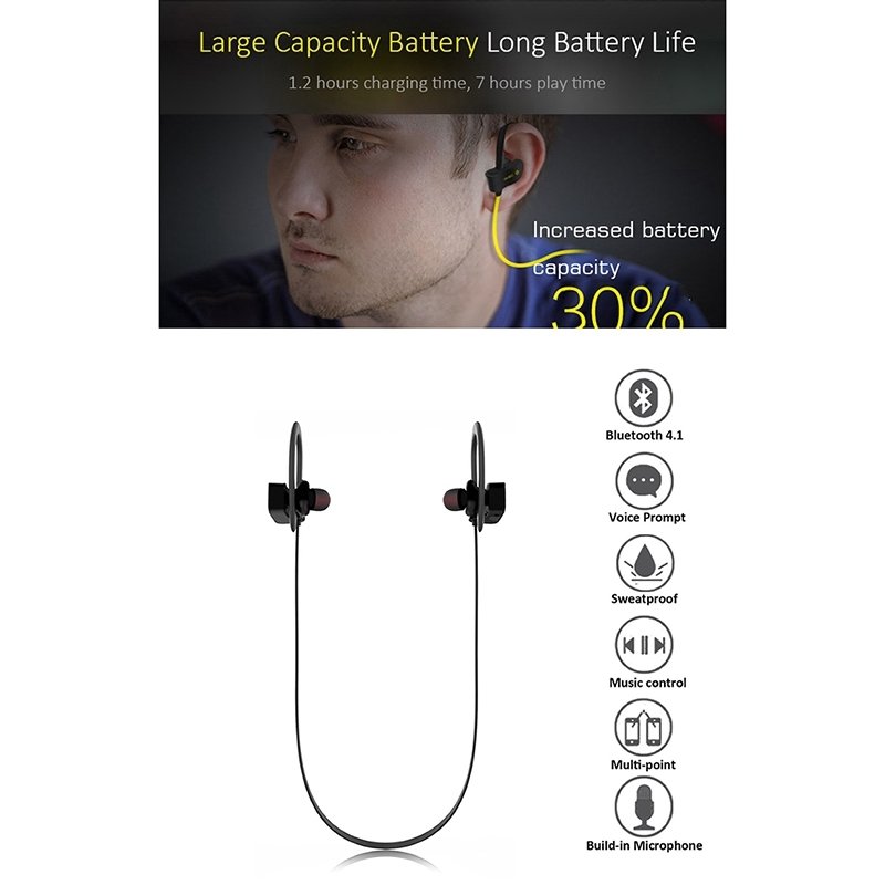 Bluetooth Hörlurar med mikrofon V4.1 + EDR