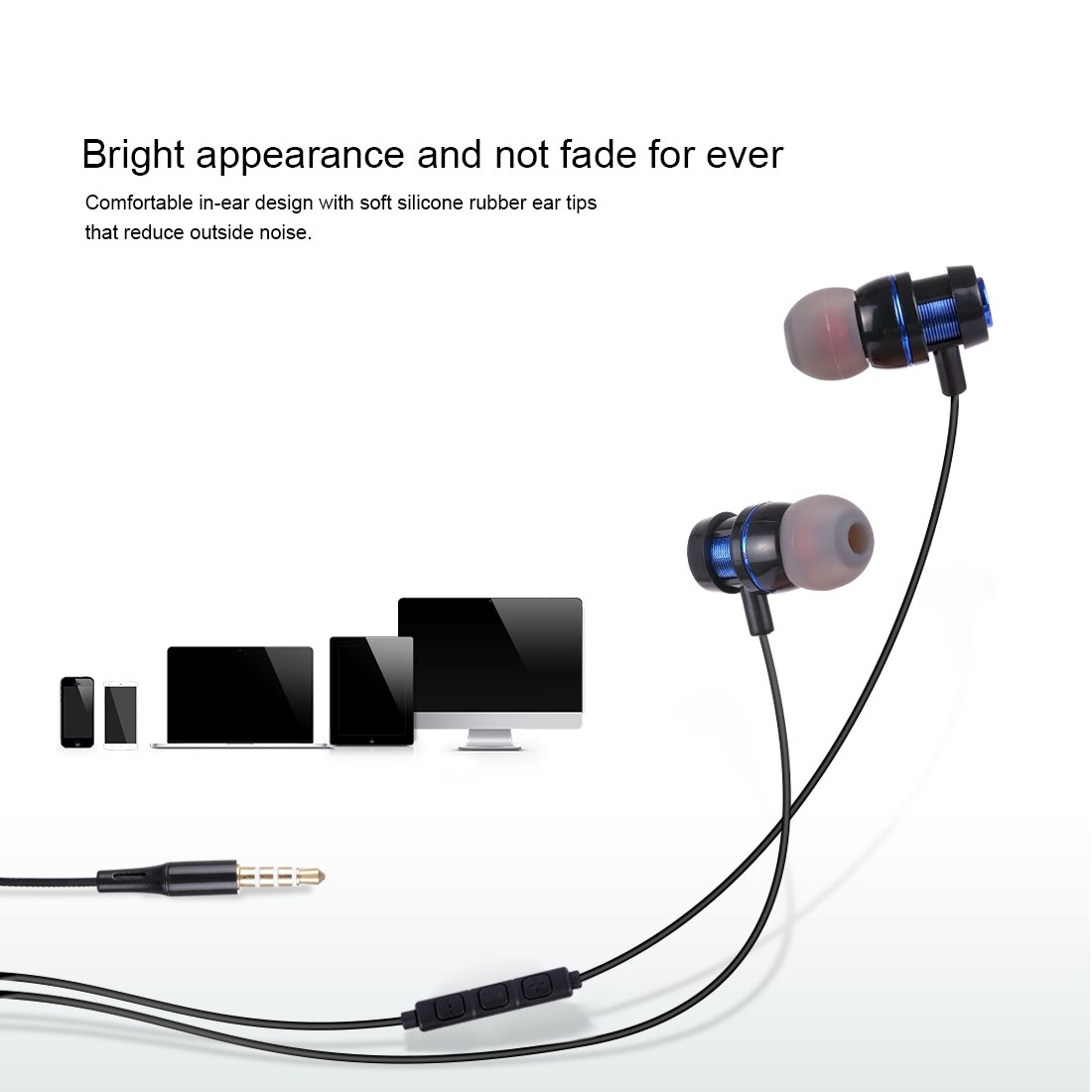 HAWEEL 3,5 mm In-ear hörlurar med Mic