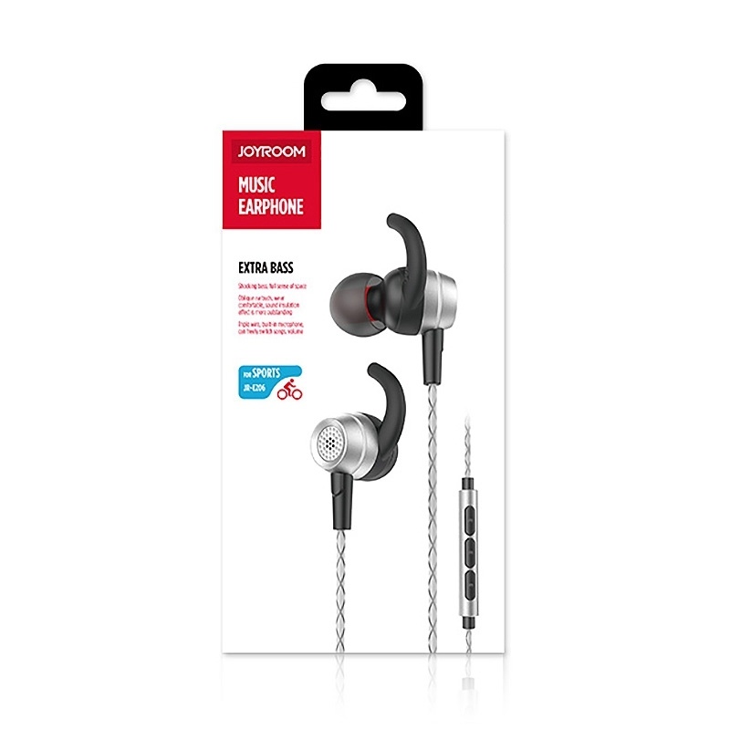  Joyroom 3,5 mm In-ear hrlurar med Mic Svart