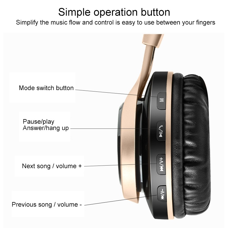 Picun BT-08 Trådlösa Bluetooth hörlurar inbyggd mikrofon