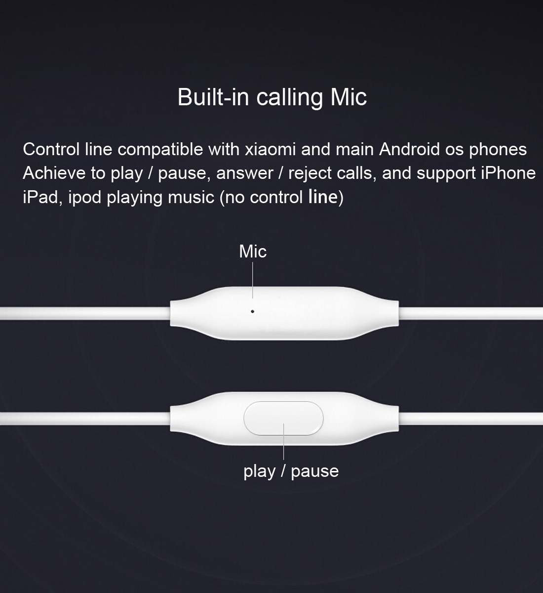 Xiaomi 3,5 mm In-ear Hörlurar Stereo med mikrofon
