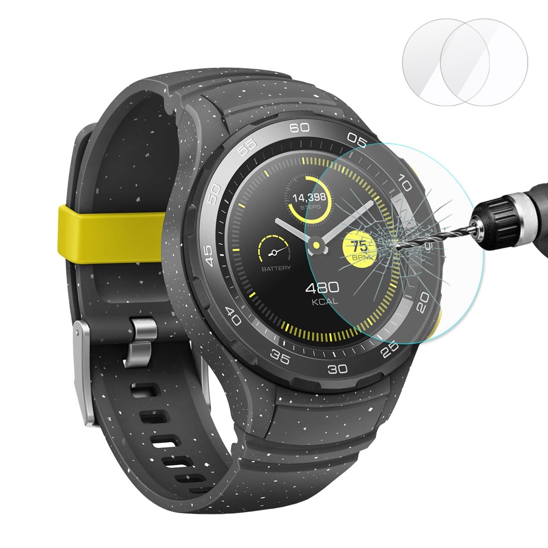 Enkay 2.15D Displayskydd för Huawei Watch 2 - Av härdat glas 9H