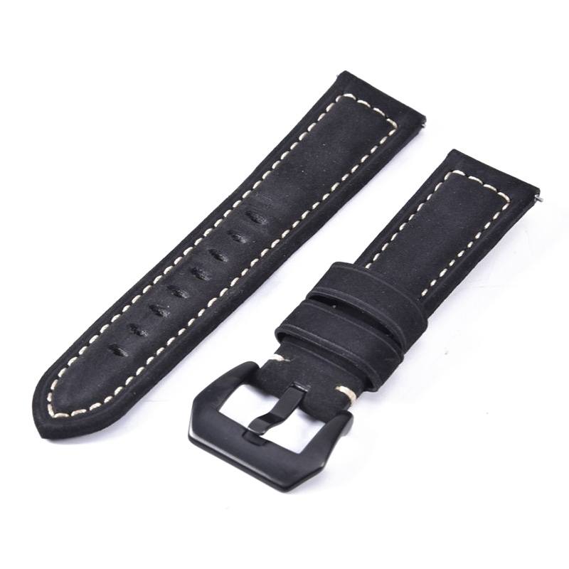 Läderarmband 22mm för Huawei Watch GT / Watch 2 Pro - Svart