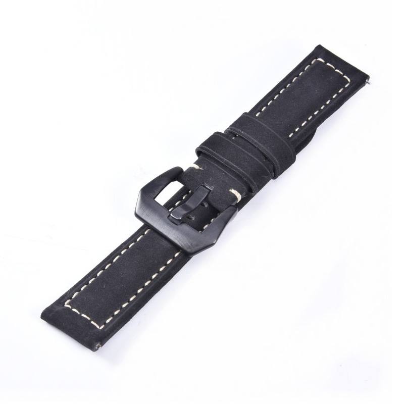 Läderarmband 22mm för Huawei Watch GT / Watch 2 Pro - Svart