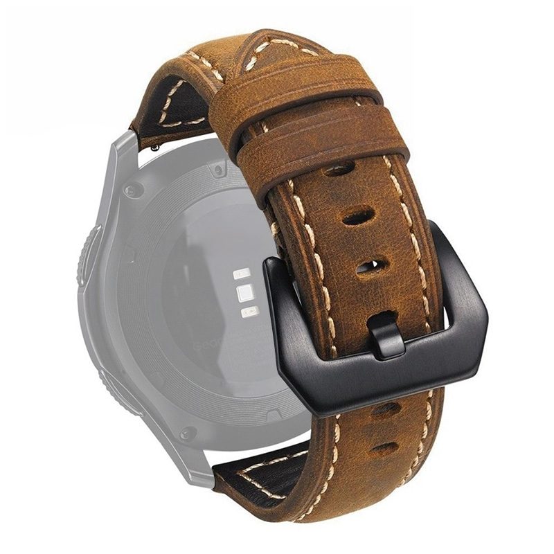 Läderarmband 22mm för Huawei Watch GT / Watch 2 Pro - Brun