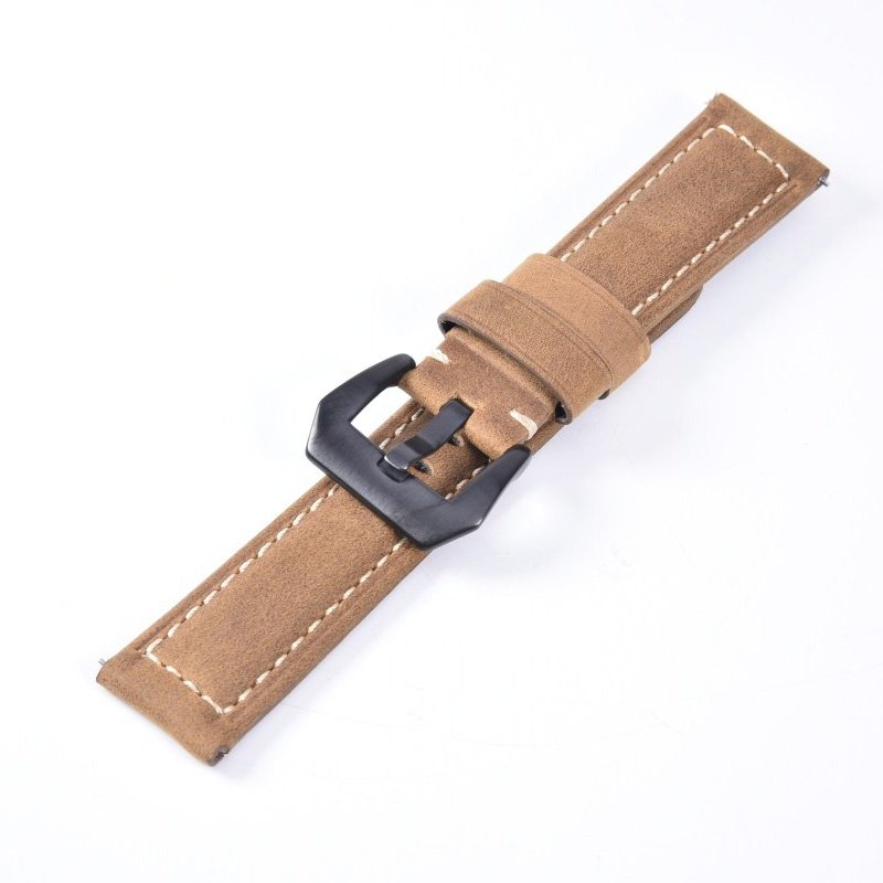  Läderarmband 22mm för Huawei Watch GT / Watch 2 Pro - Ljusbrun