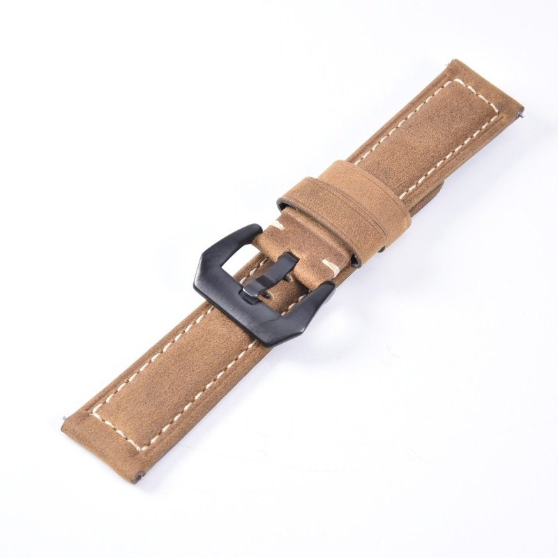 Läderarmband 22mm för Huawei Watch GT / Watch 2 Pro - Ljusbrun