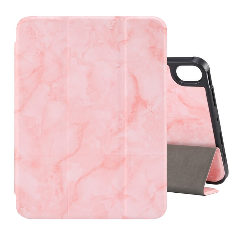  Flipfodral fr iPad mini 6 (2021) Sleep/ Wake-up funktion Marmormnster rosa