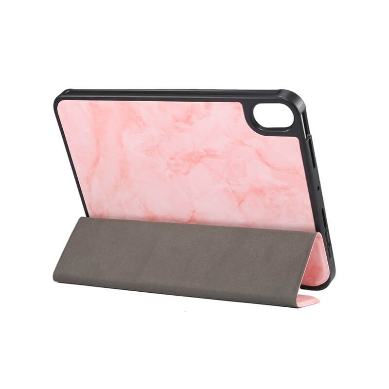  Flipfodral fr iPad mini 6 (2021) Sleep/ Wake-up funktion Marmormnster rosa