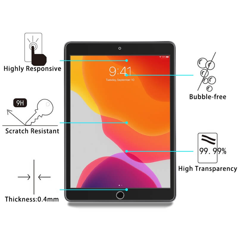 Skärmskydd för iPad 10.2 (2019/2020/2021) av härdat glas 9H