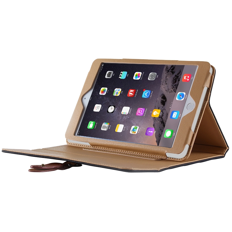  Fodral Svart för iPad mini 4 - Brunt bälte