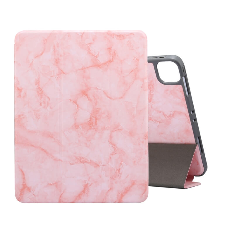 Fodral för iPad Pro 11 (2021) med Sleep/ Wake-up funktion Marmormönster rosa