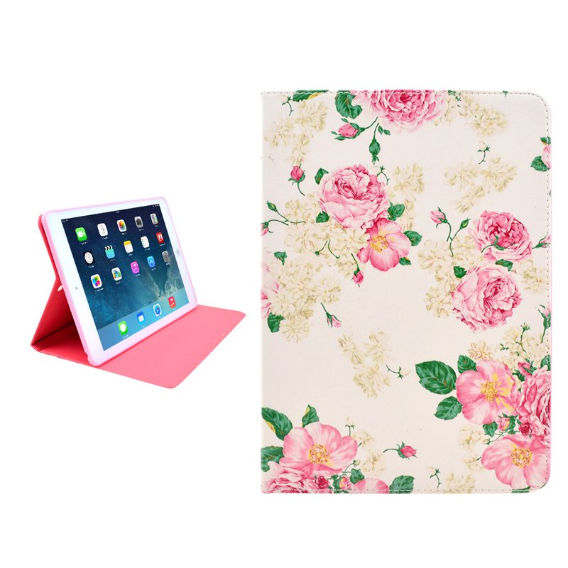  Fodral fr iPad 2/3/4 - Vit med rosa blommor