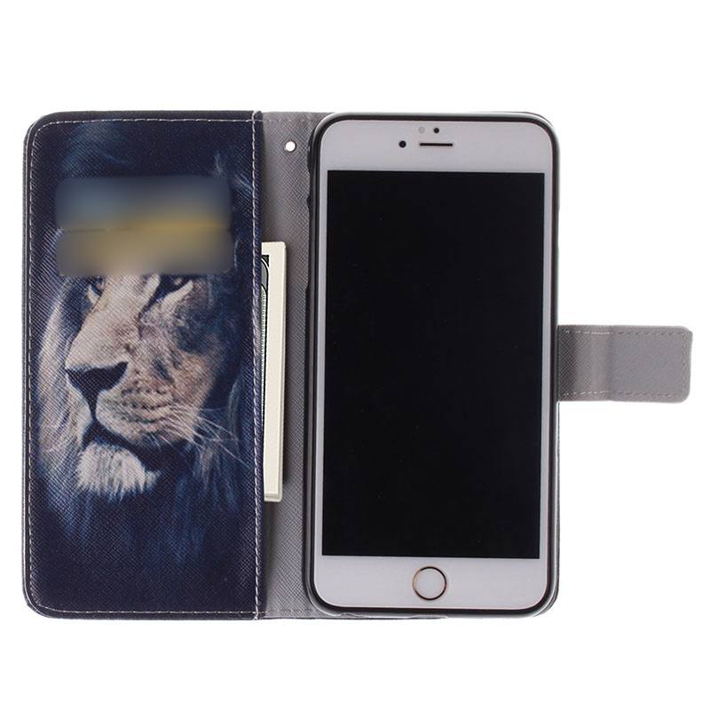 Plånboksfodral för iPhone 6/6S - Lejon mörkblå
