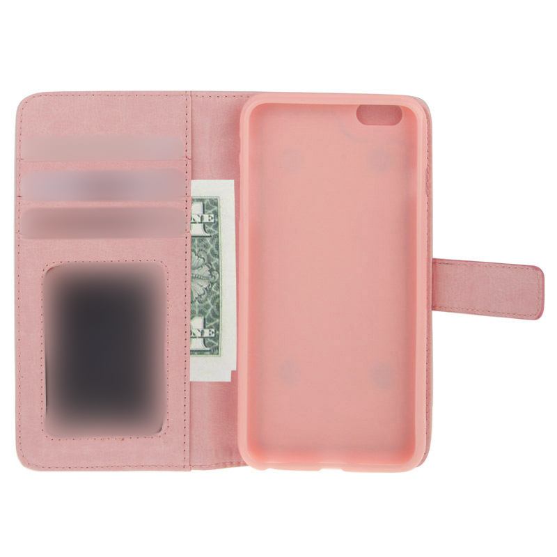  Plnboksfodral med avtagbart skal fr iPhone 6/6S - Konstlder rosa