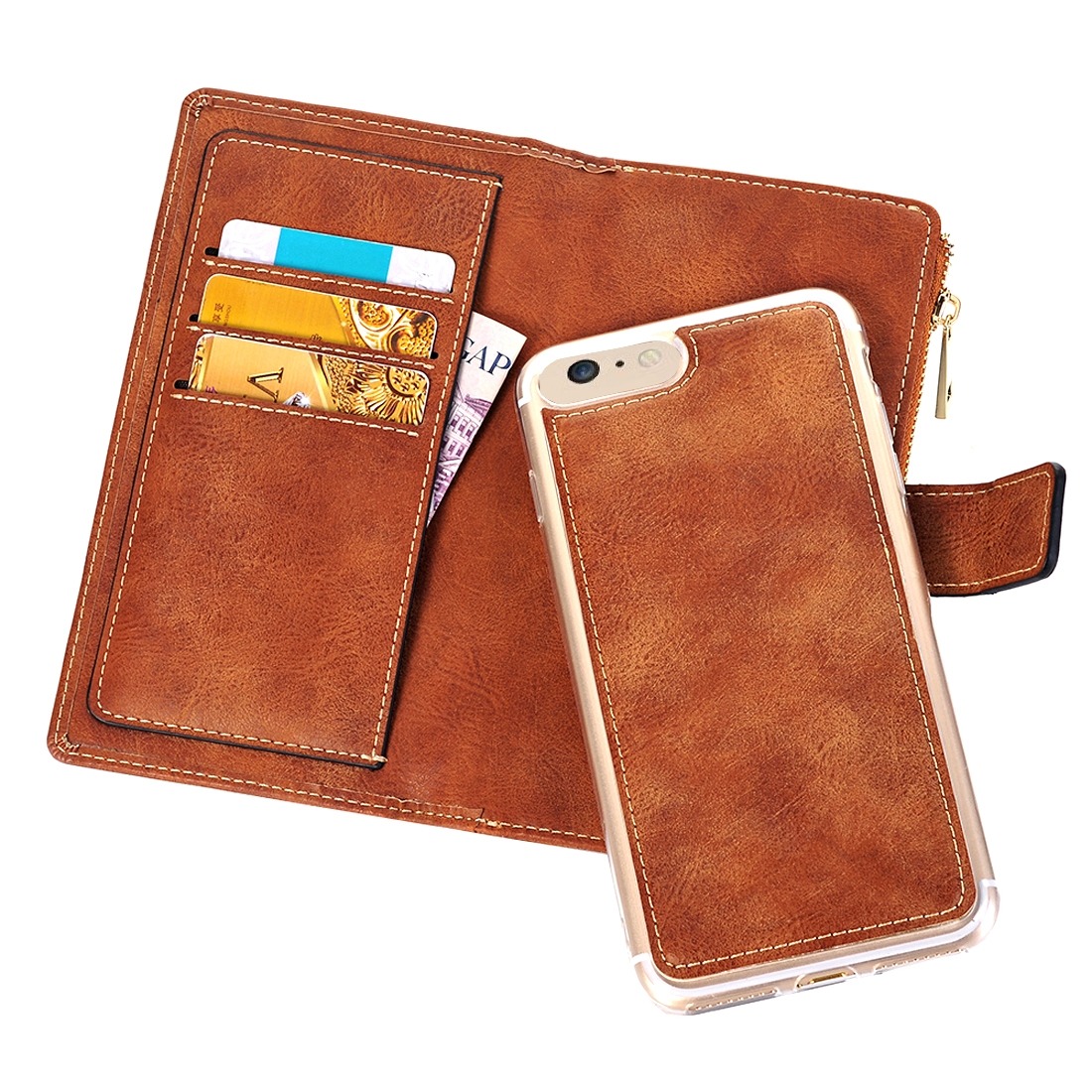 Plånboksfodral för iPhone 7/ 8 - Retrostyle med magnetskal PU-läder