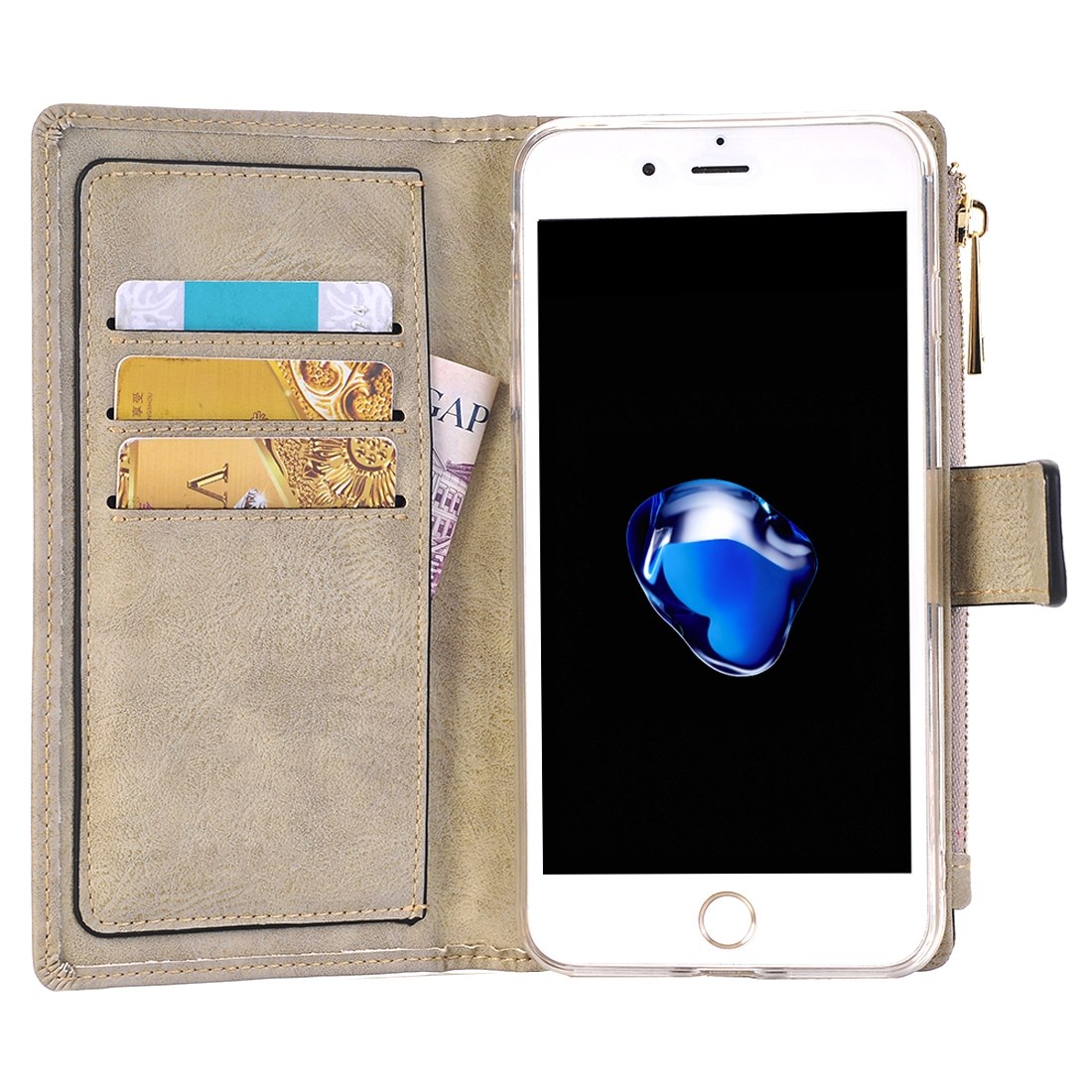 Plånboksfodral för iPhone 7Plus/ 8Plus - Retro med magnetskal PU-läder