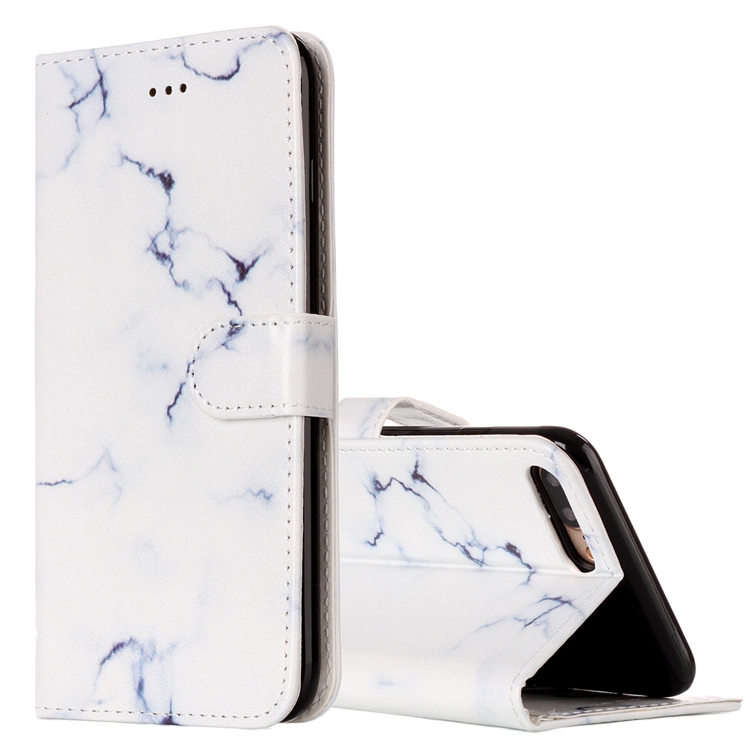 Plånboksfodral för iPhone 7 Plus & 8 Plus - Marmor vit