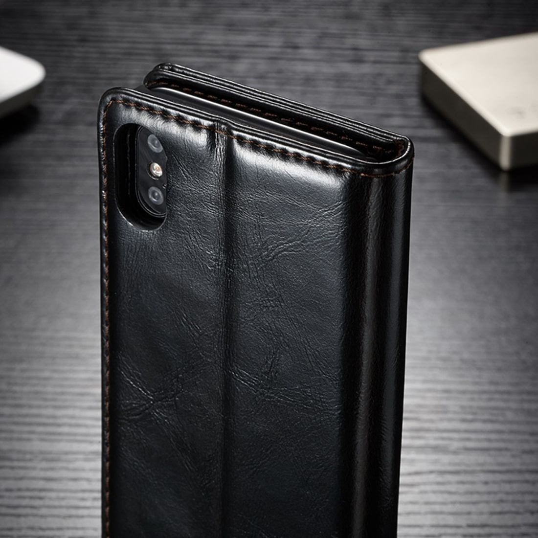 Caseme för iPhone X - Flipfodral med kortplats