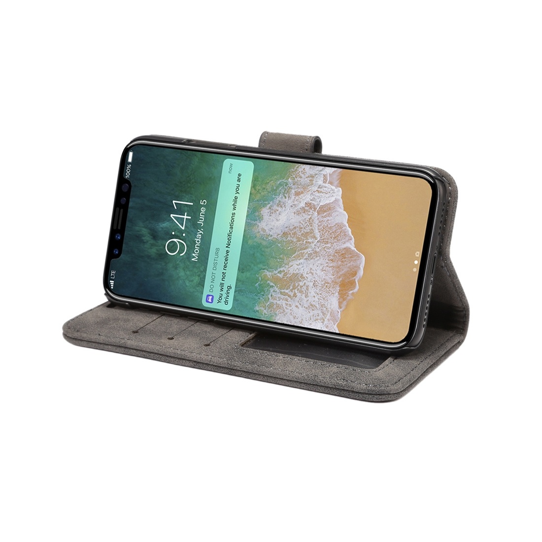 Plånboksfodral för iPhone X - Med kortplatser och sedelfack