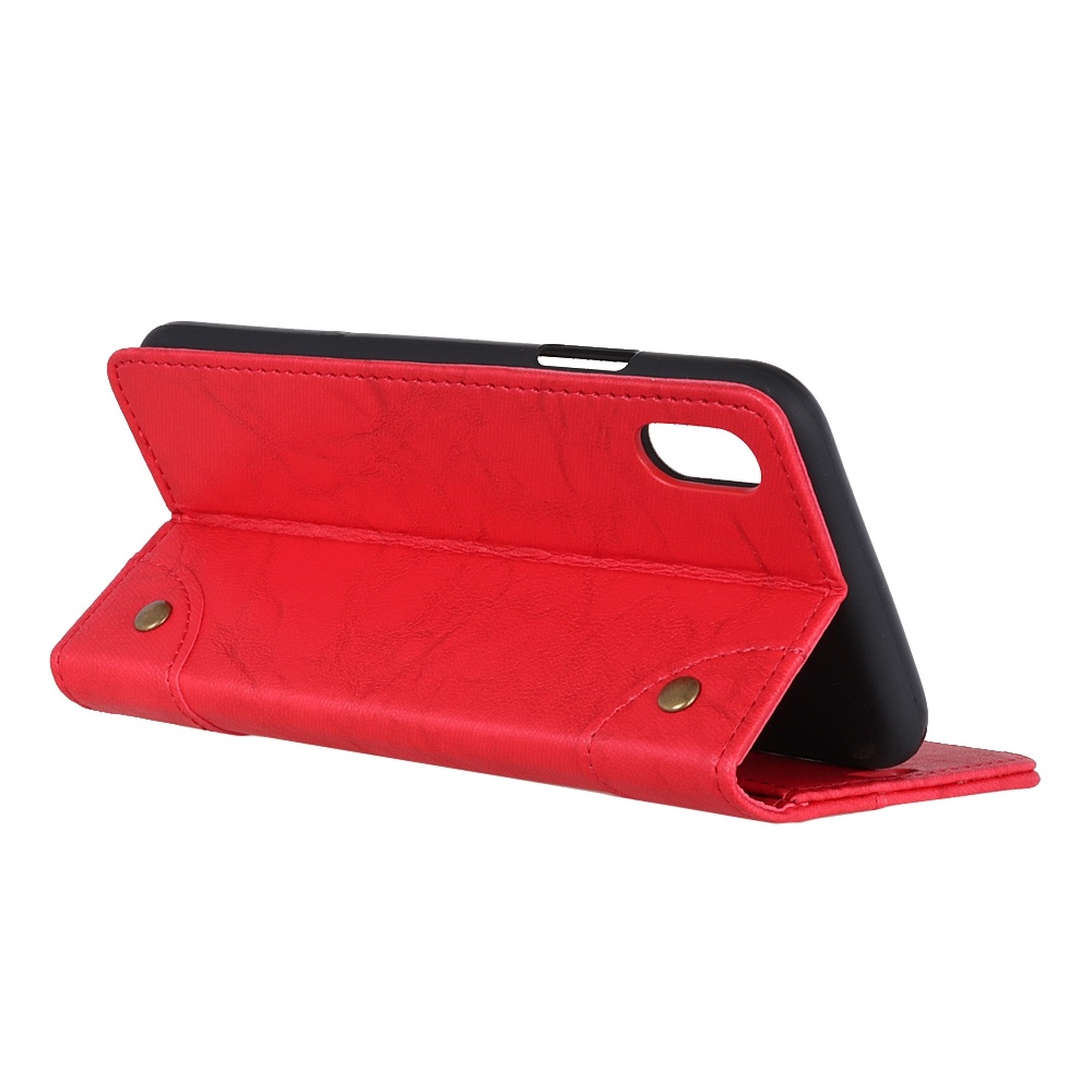 Plånboksfodral för iPhone X/XS - Röd marmormönster