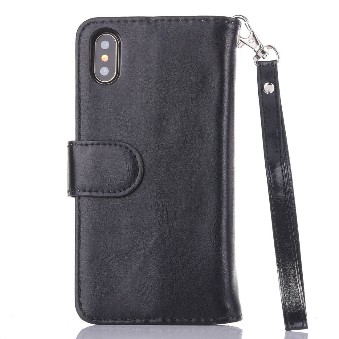 Plånboksfodral med avtagbart skal & handledsrem för iPhone X/XS
