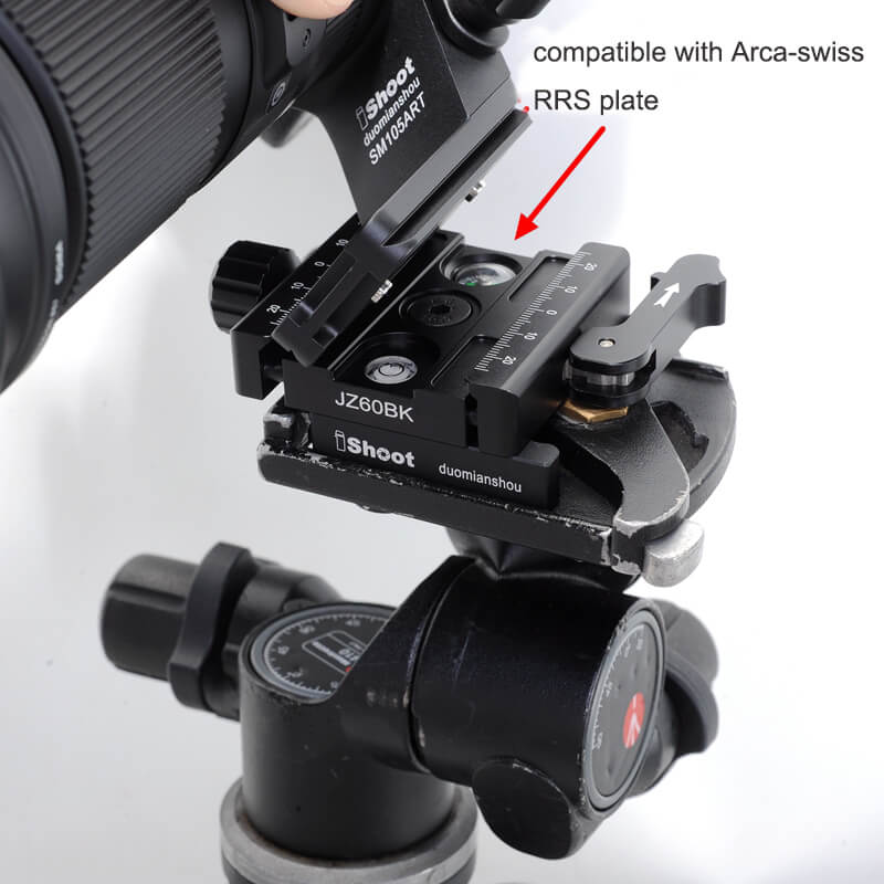 Klämadapter som omvandlar Manfrotto till Arca Swiss/RSS 39mm