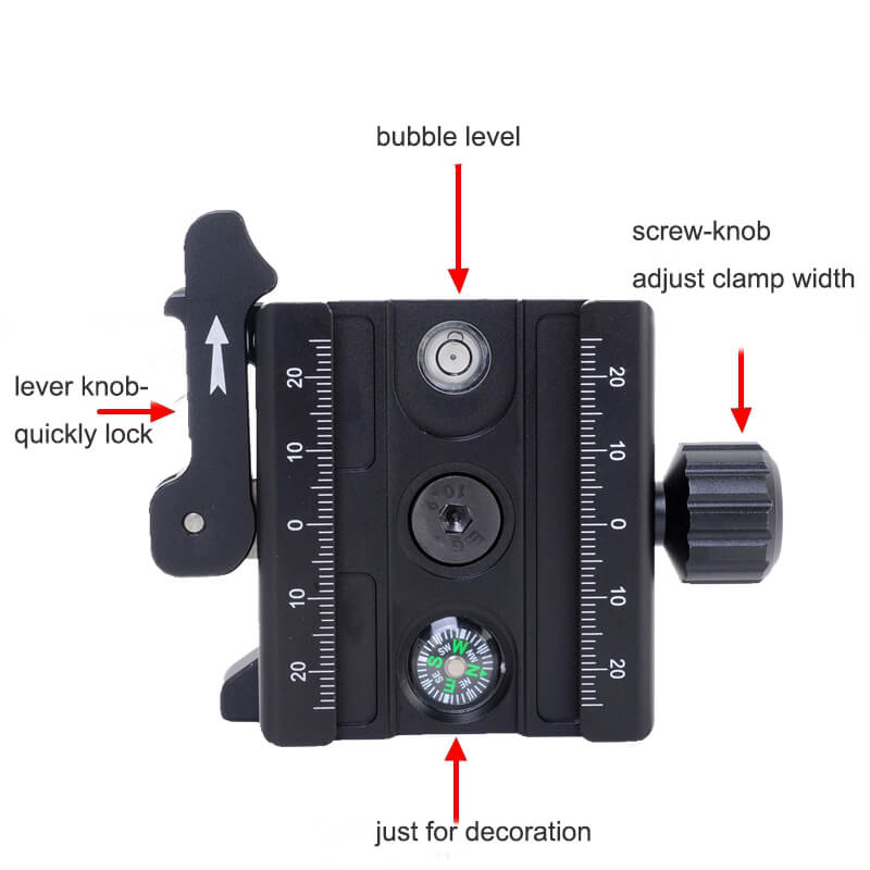 Klämadapter som omvandlar Manfrotto till Arca Swiss/RSS 39mm