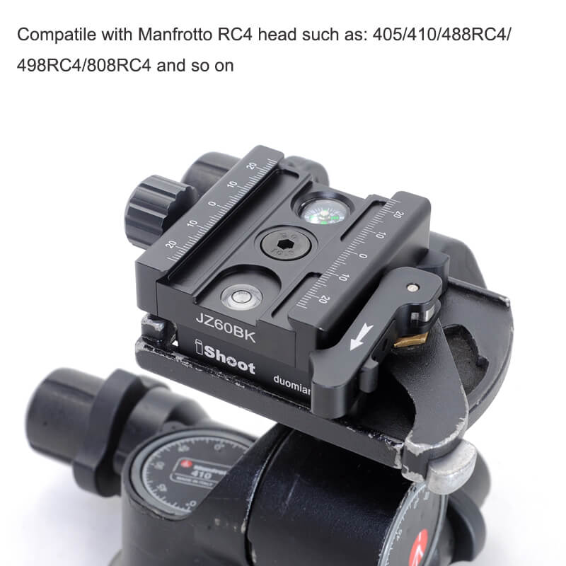 Klämadapter som omvandlar Manfrotto till Arca Swiss/RSS 39mm